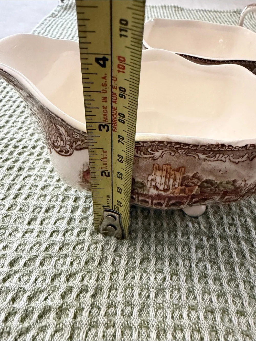 Vintage Johnson Brothers Cream and Brown Transferware Creamer and Sugar Set